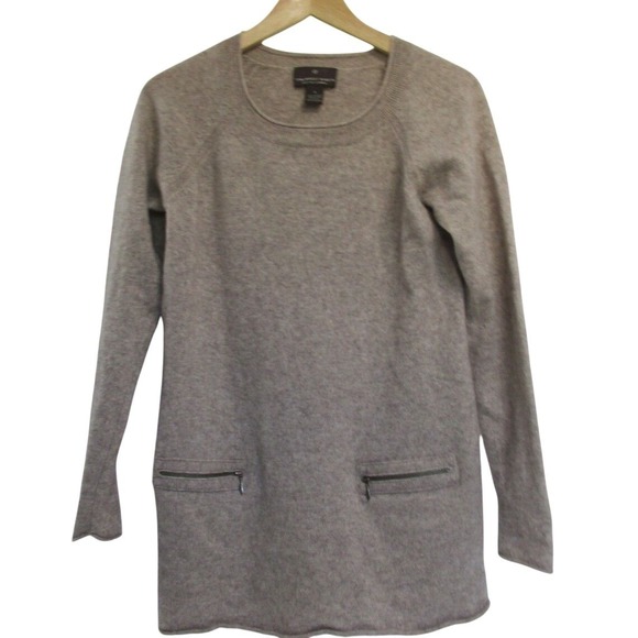 Fenn Wright Manson Womens 100% Cashmere Crewneck Tunic Sweater size S Tan Luxury - Picture 1 of 10